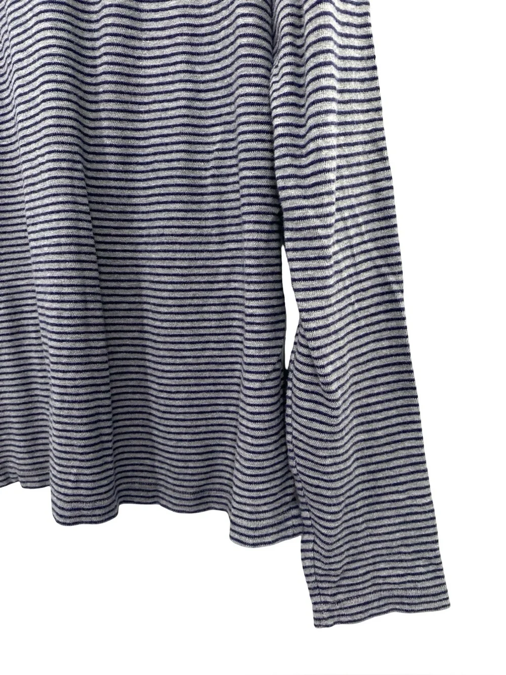 J. Crew Knit Goods Men’s Striped Long Sleeve Pocket Shirt Gray Blue Large Tall